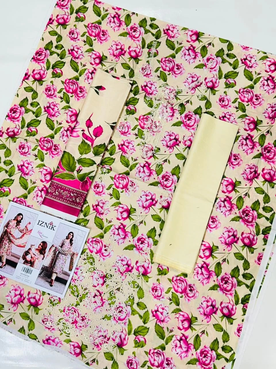 Lawn Shirt Panel Embroidery With Boring Work. MA