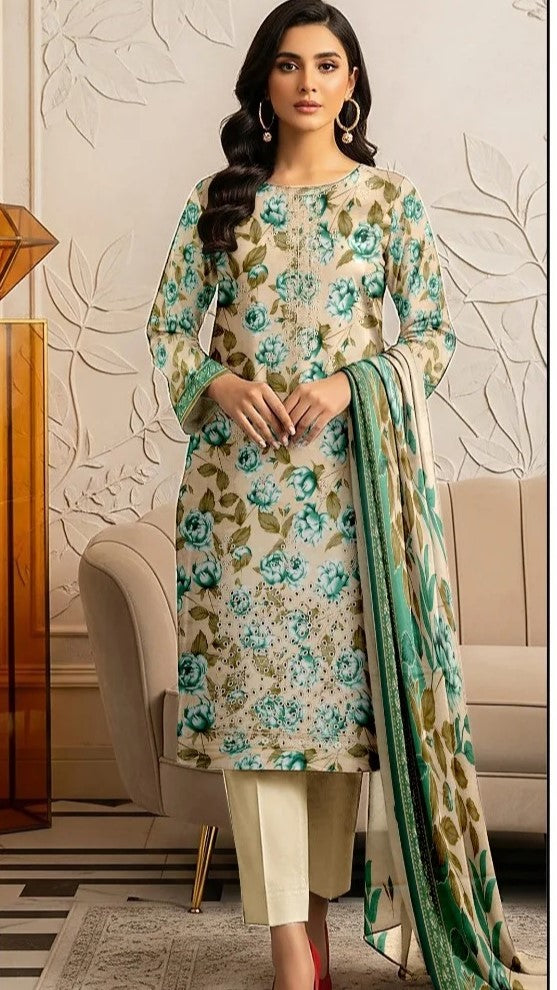 Lawn Shirt Panel Embroidery With Boring Work. MA