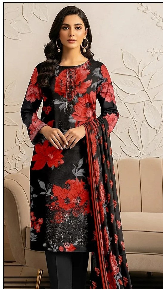 Lawn Shirt Panel Embroidery With Boring Work. MA