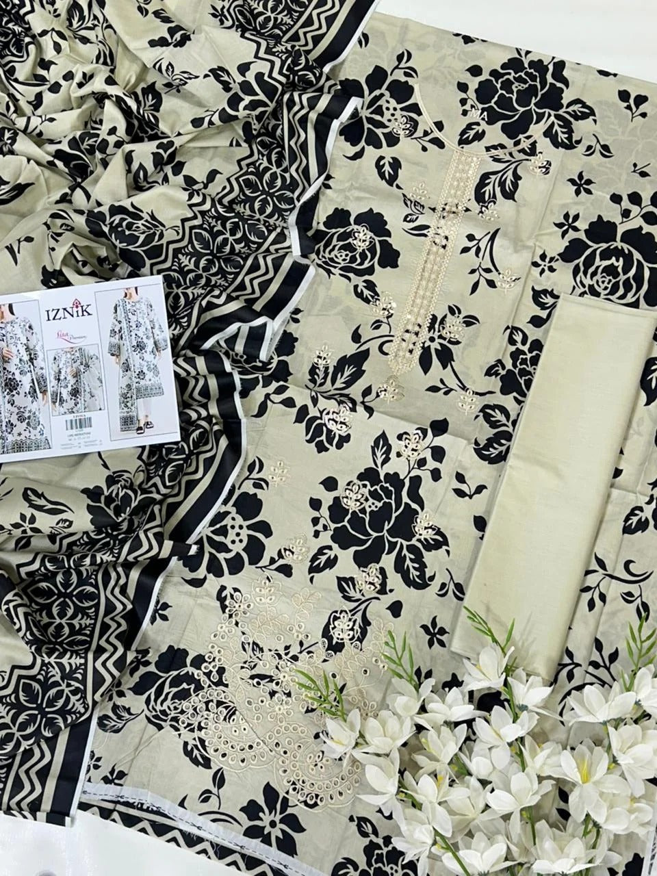 Lawn Shirt Panel Embroidery With Boring Work. MA